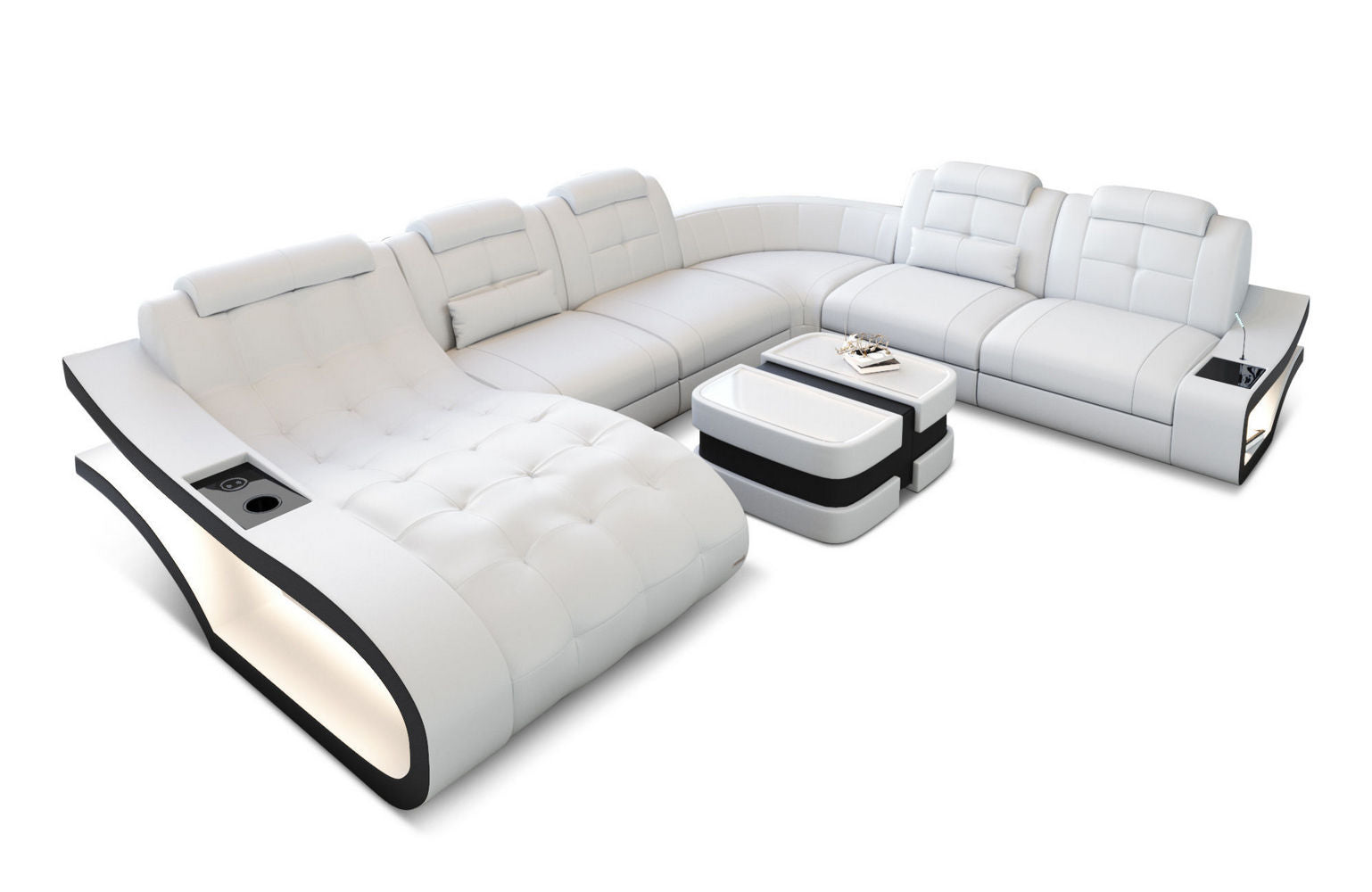 Leder Wohnlandschaft Elegante XXL – Komfort