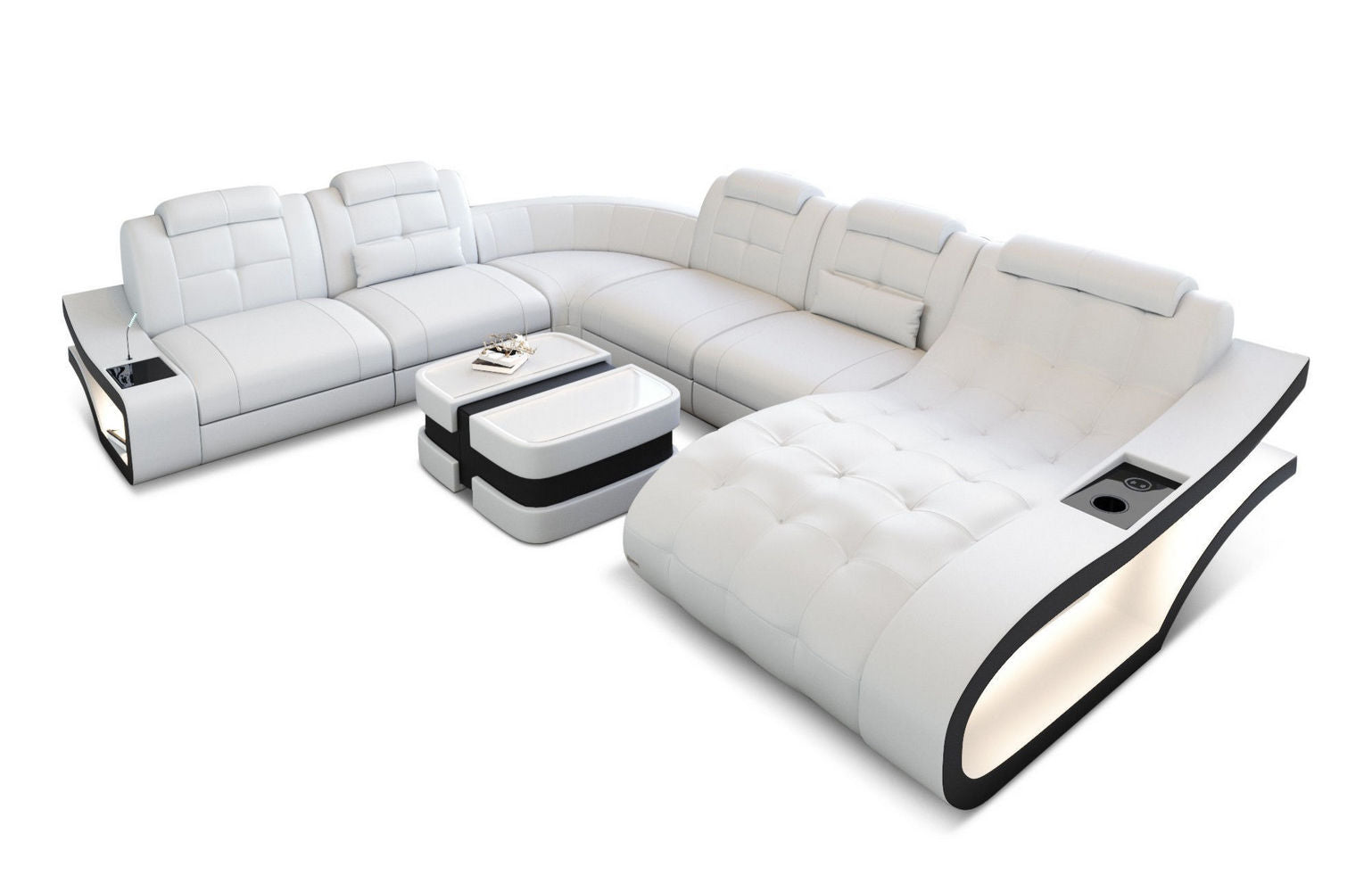 Leder Wohnlandschaft Elegante XXL – Komfort