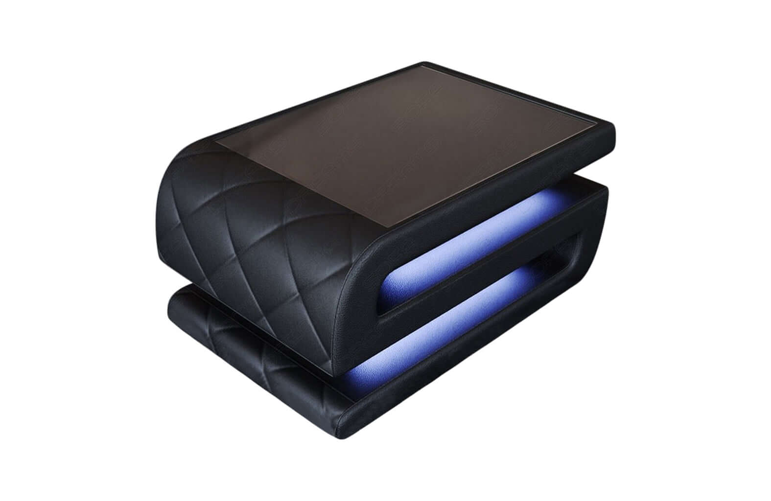 Leder Couchtisch Bologna Schwarz