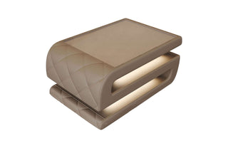 Leder Couchtisch Bologna in Sandbeige aus Kunstleder für Wohnzimmer
