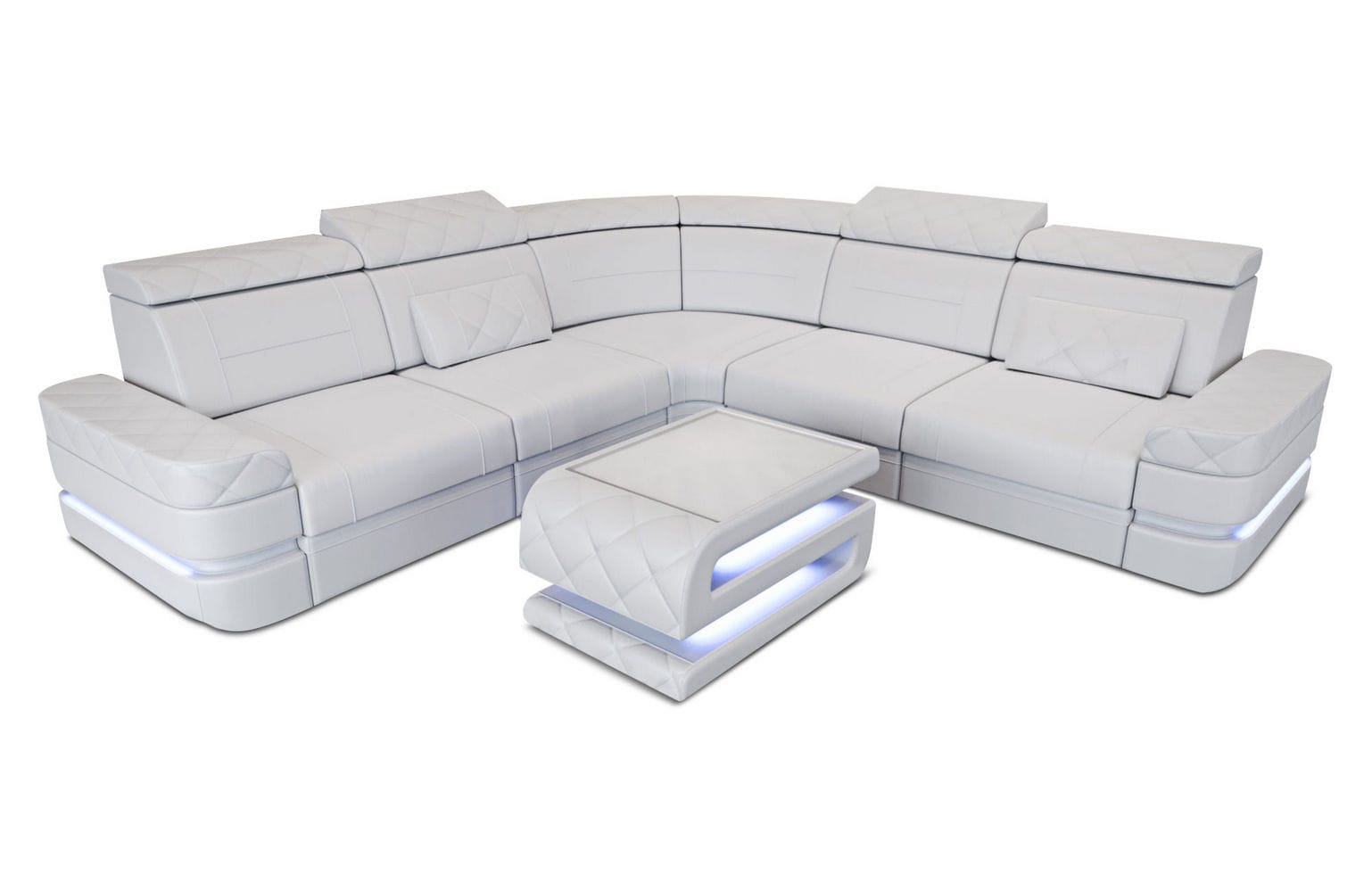 Ecksofa Positano – Leder, Modern & Komfortabel weiß