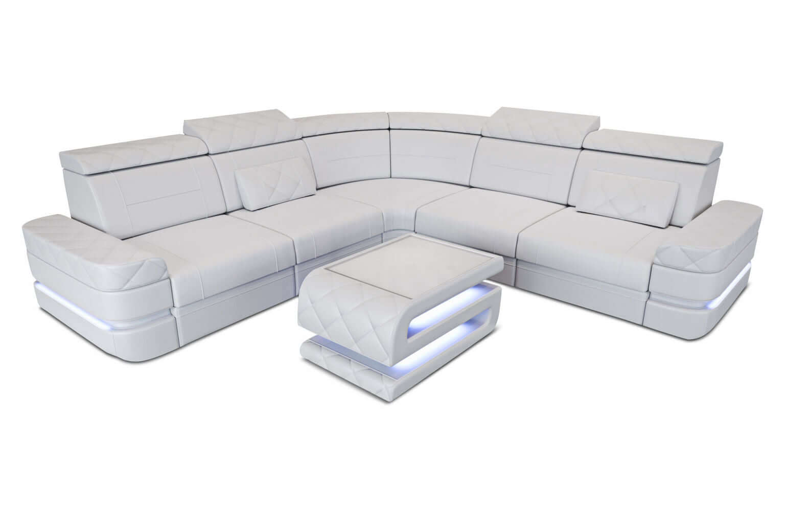 Mini Ecksofa Positano – Leder Sofa für dein Heim Weiß