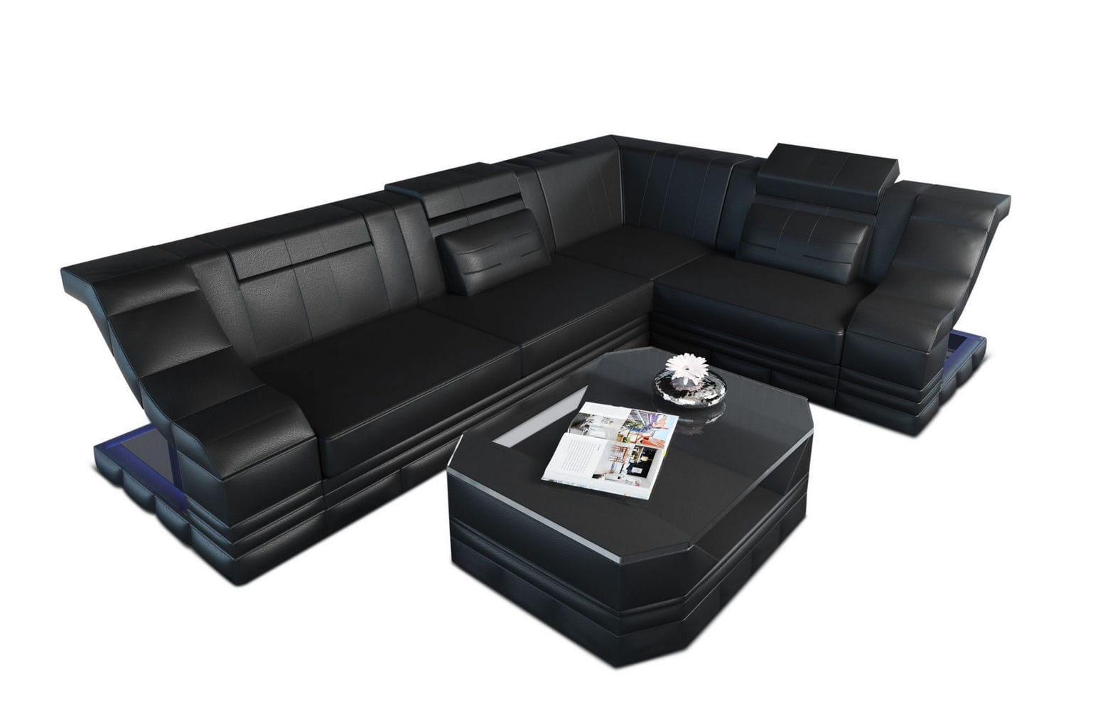 Ecksofa Bianchi – Leder & Komfort schwarz