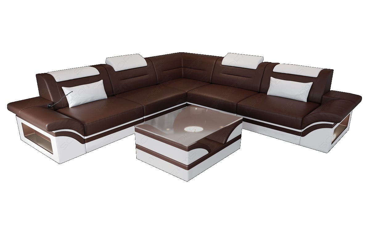 Ecksofa Brianza L-Form aus Leder