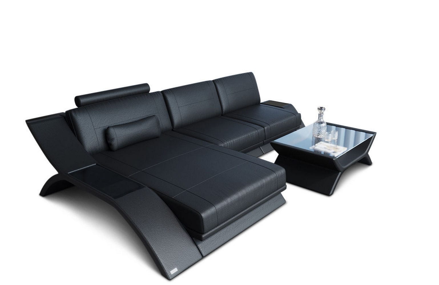 Ecksofa Calabria Leder – Komfort und Stil schwarz