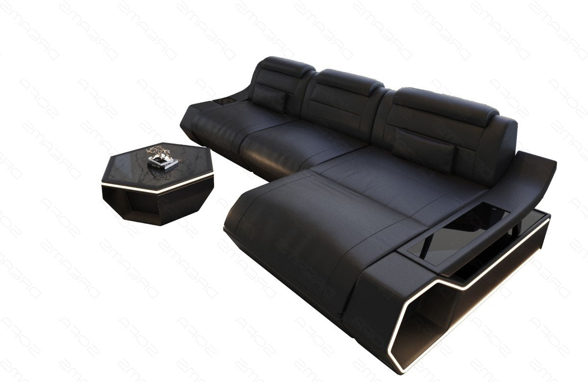 Leder Ecksofa Toscano L-Form – Modern & Komfortabel schwarz