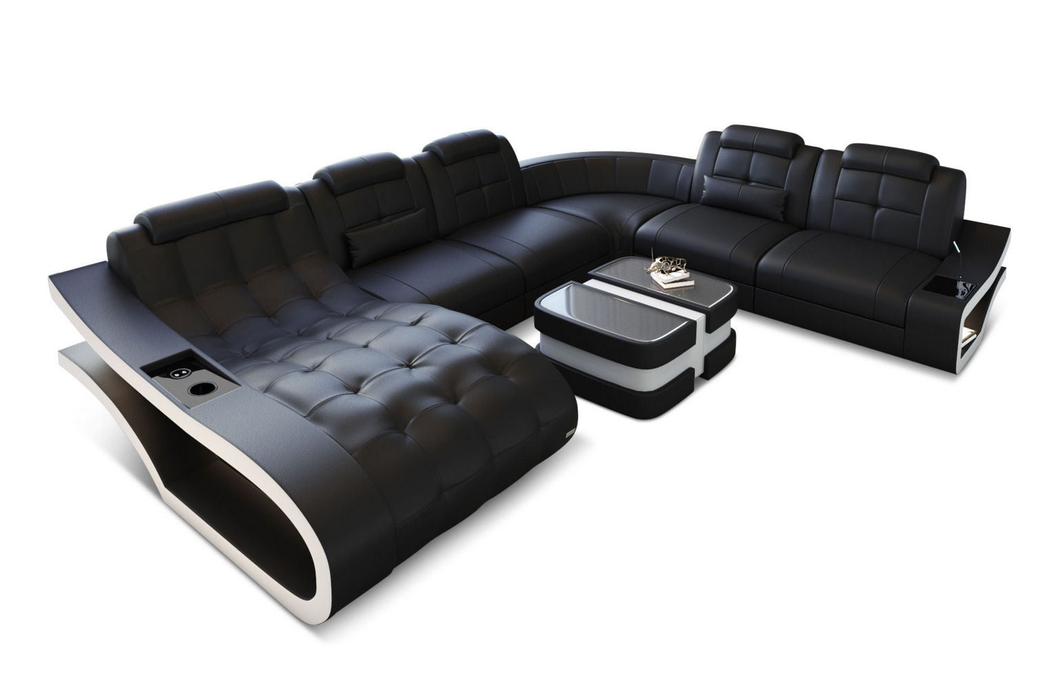Leder Wohnlandschaft Elegante XXL – Komfort