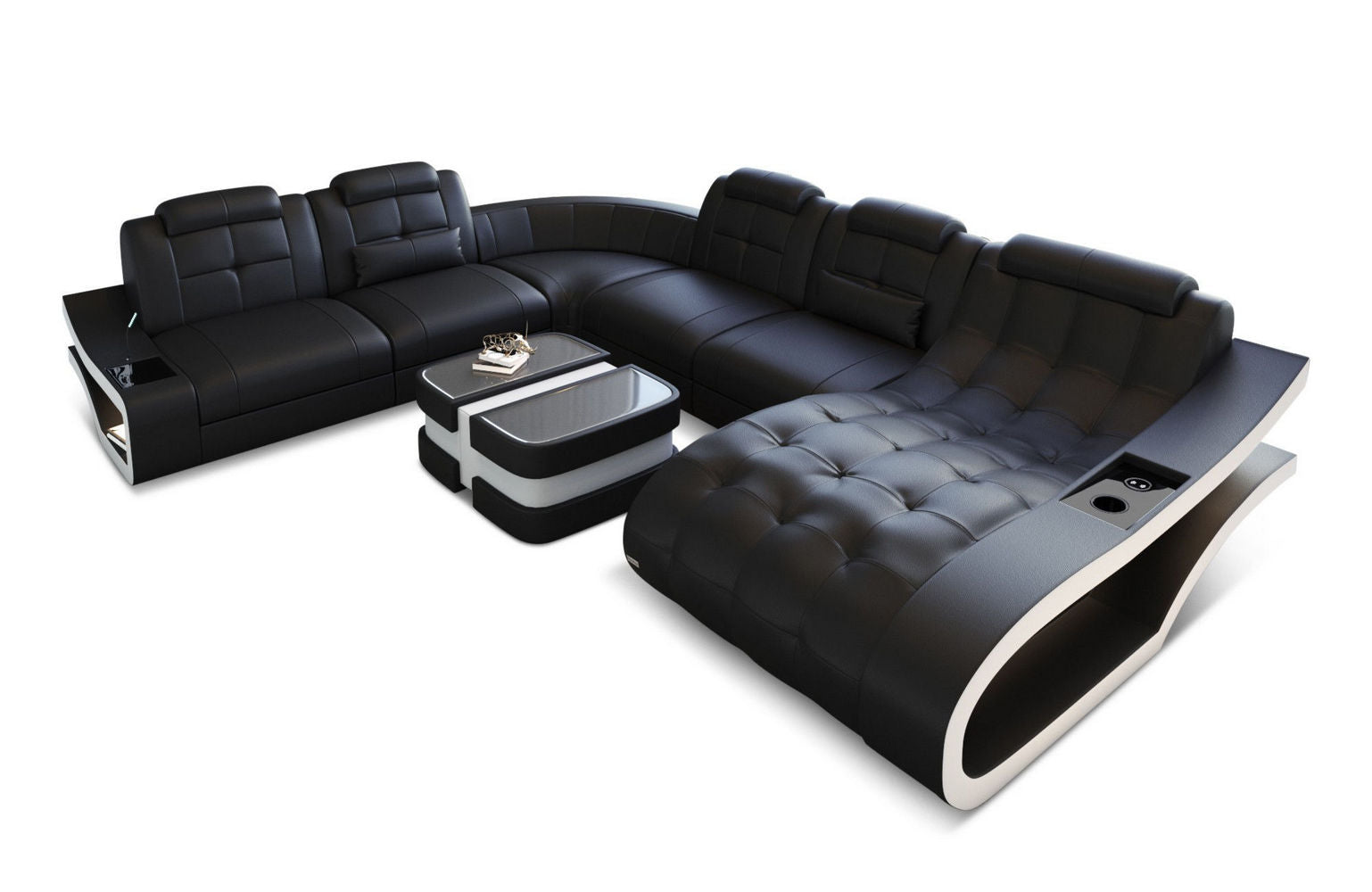 Leder Wohnlandschaft Elegante XXL – Komfort