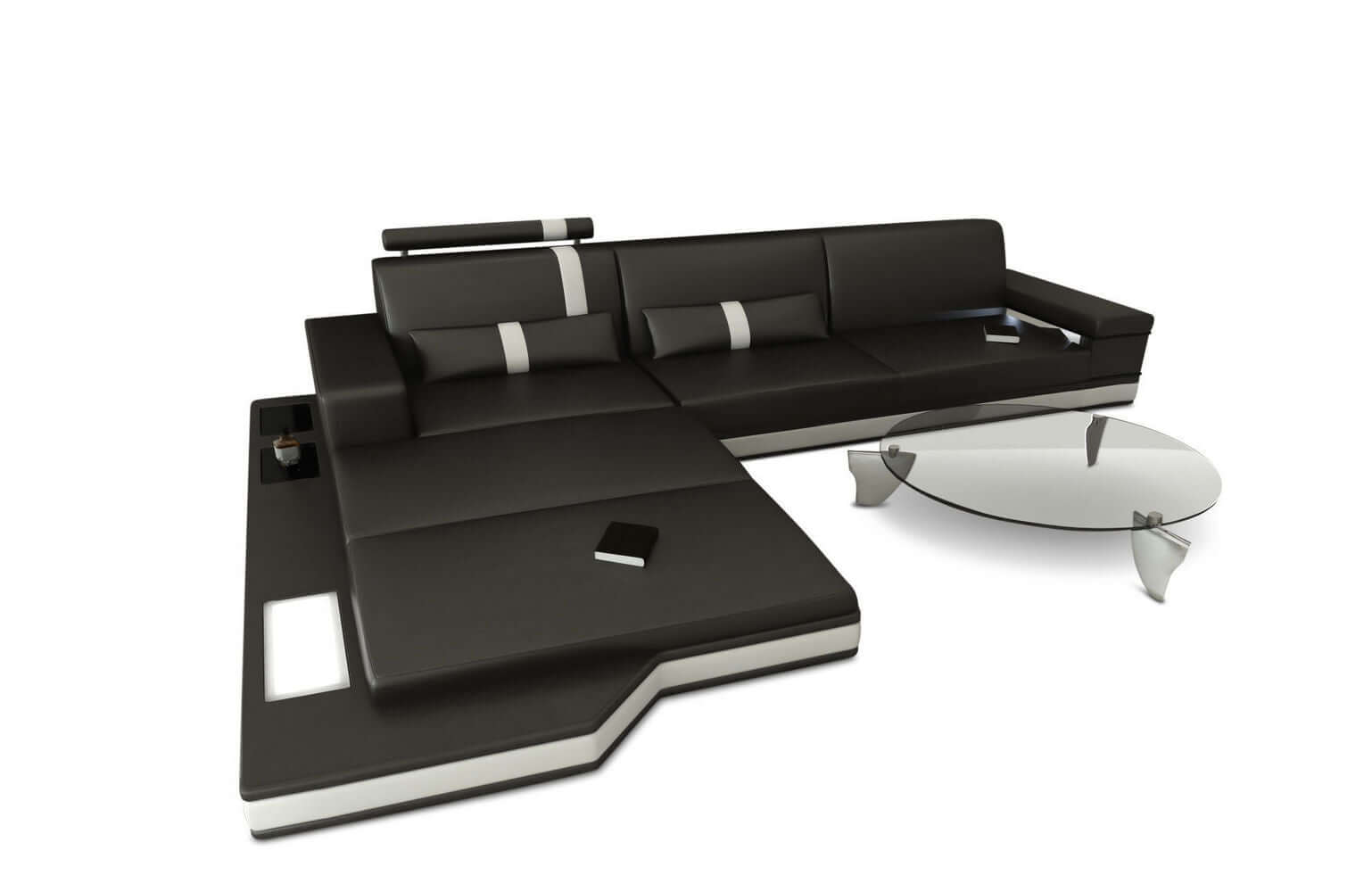 Mini Messana Ecksofa L-Form – Modern & Bequem Schwarz-Weiß