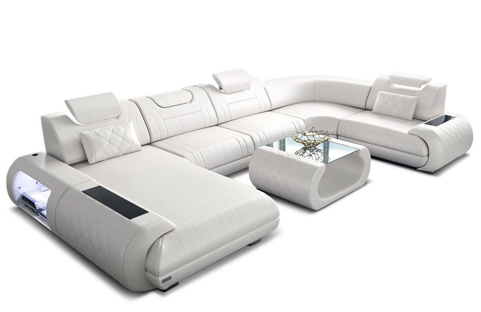 Leder Wohnlandschaft Rimini – Modern und Komfortabel weiß