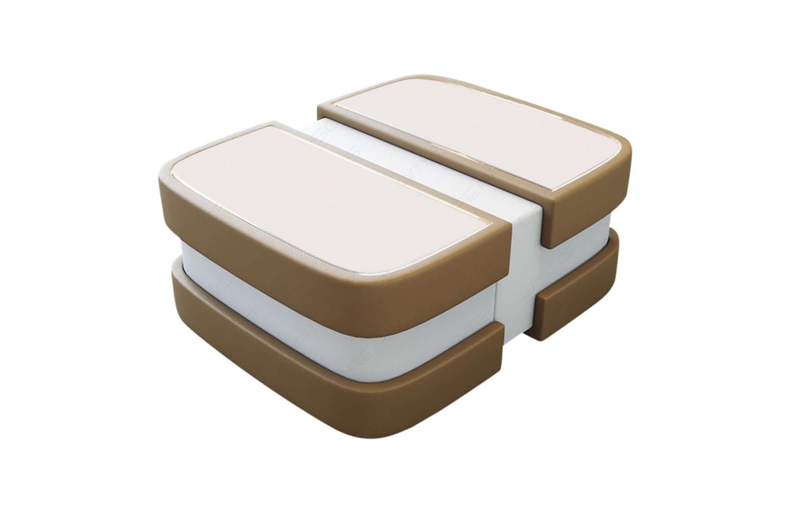 Couchtisch Modell Lederoptik sandbeige-weiß