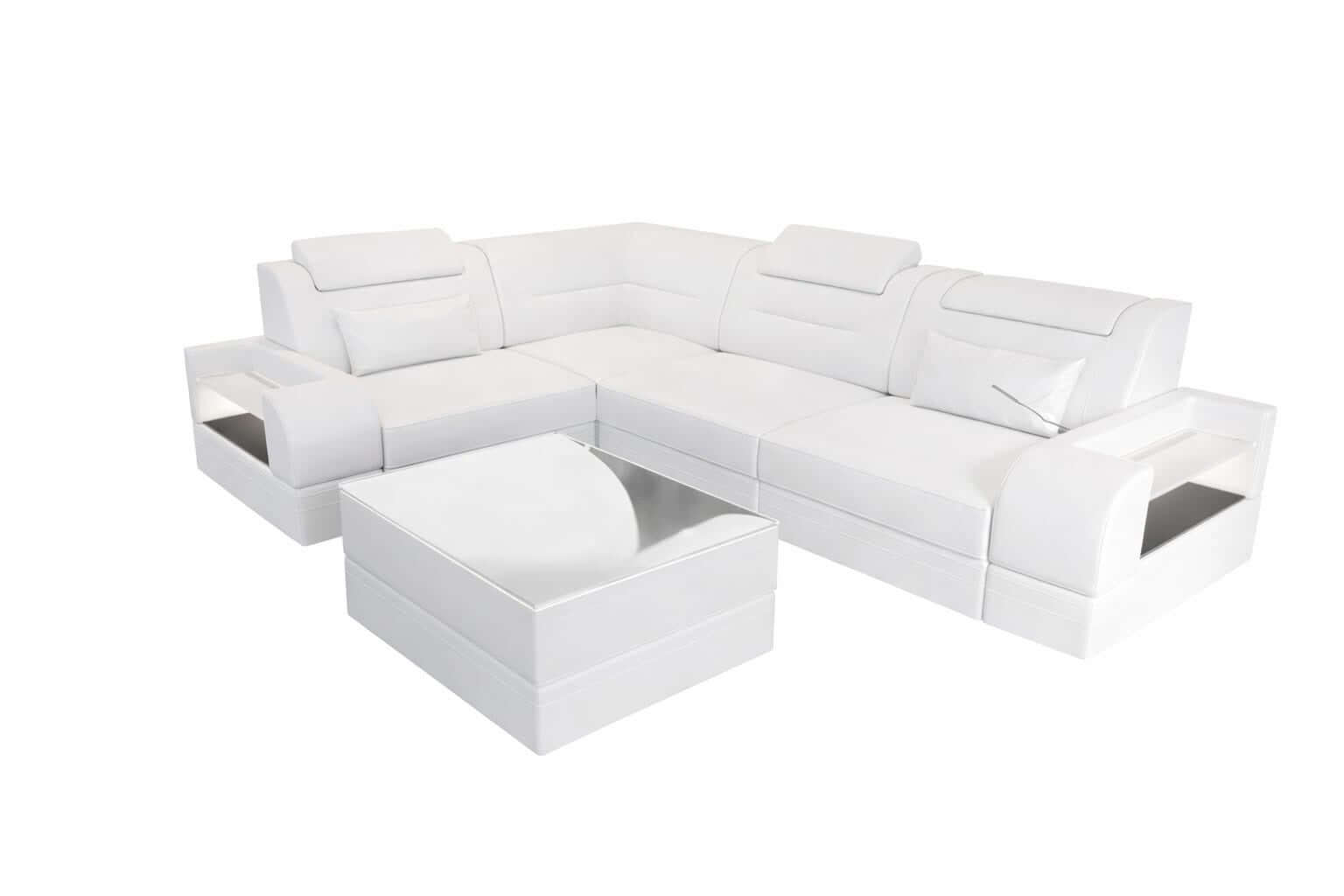 Mini Ecksofa Trivento Kompakt L-Form weiss