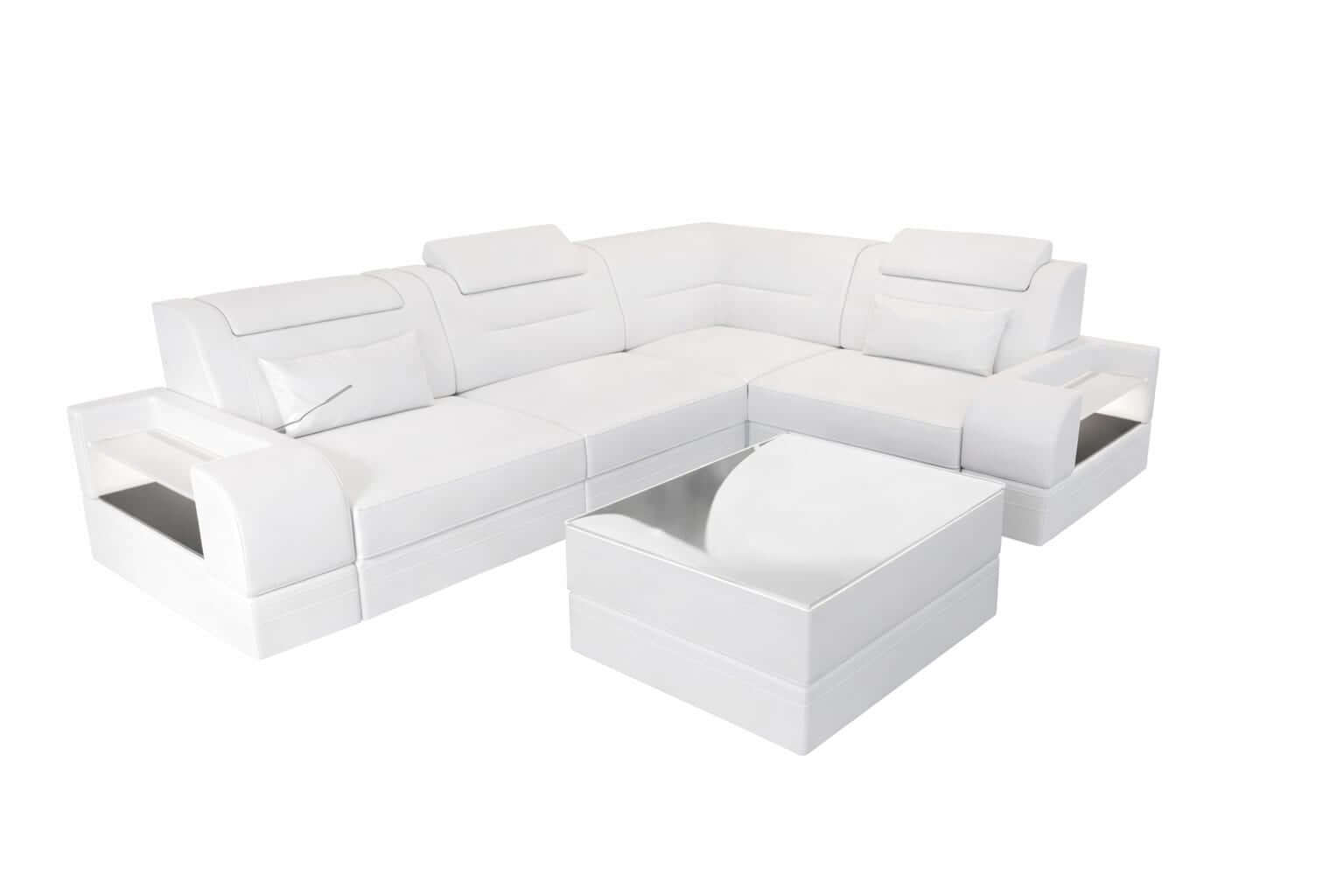 Mini Ecksofa Trivento Kompakt L Form weiss