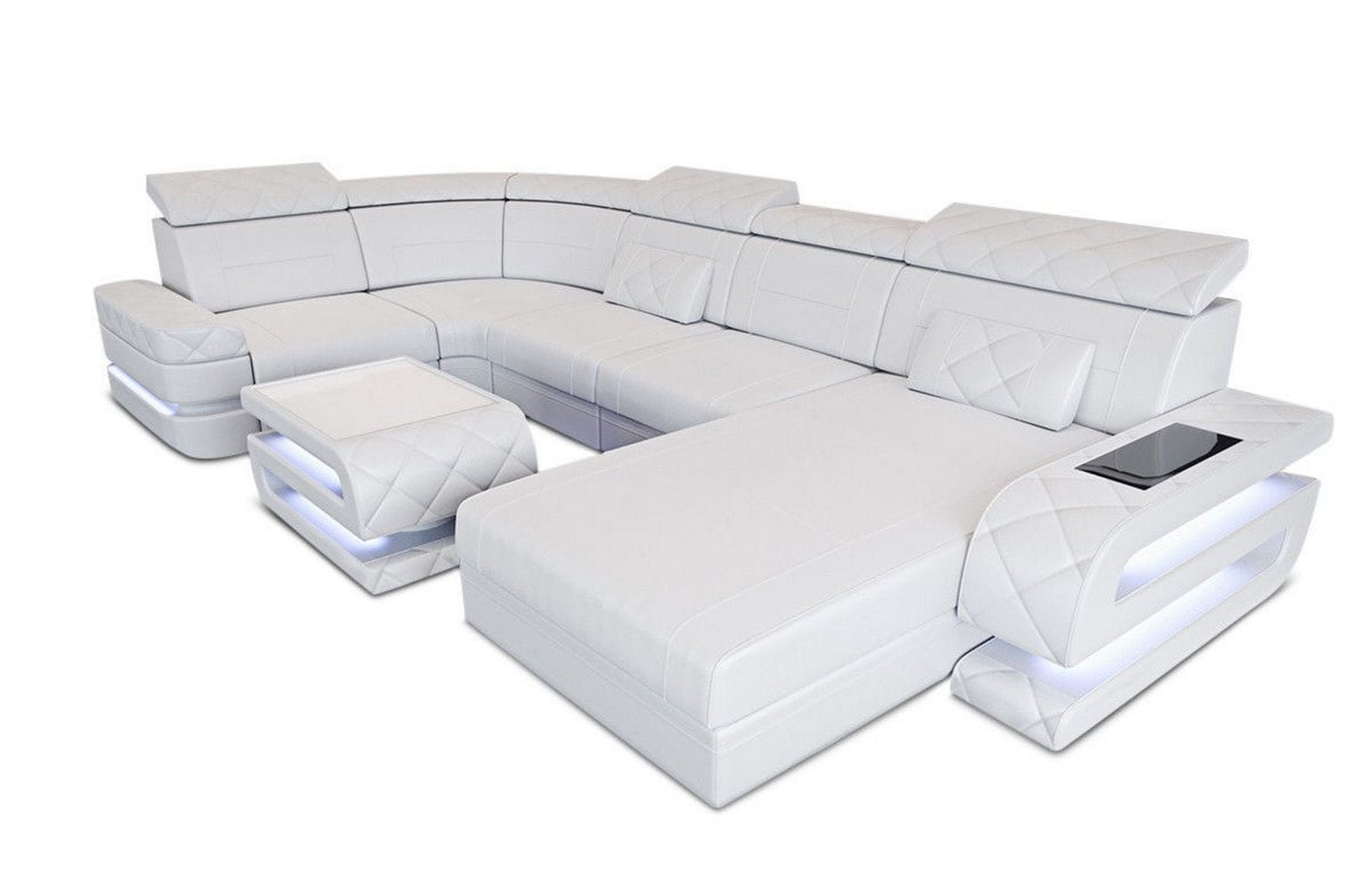 Sofa Bologna Luxurios in Leder weiß
