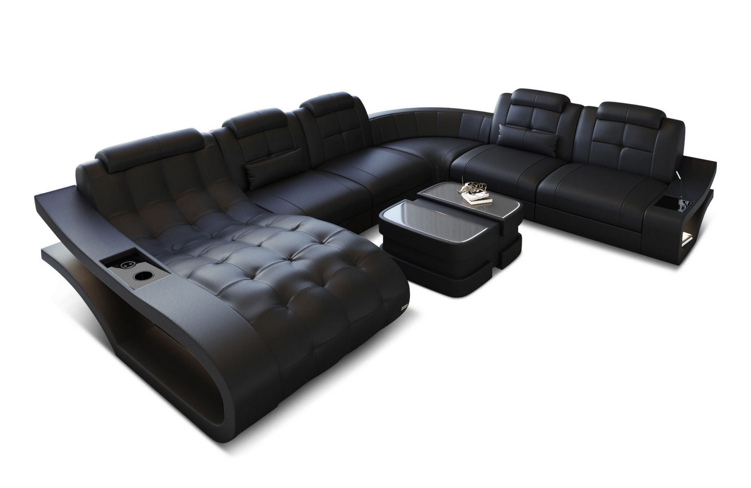 Leder Wohnlandschaft Elegante XXL – Komfort