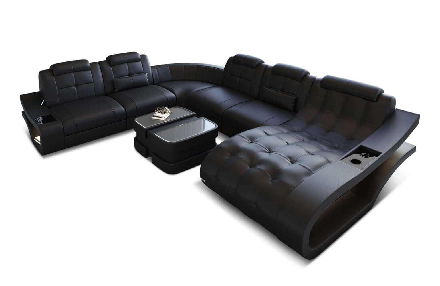 Leder Wohnlandschaft Elegante XXL – Komfort