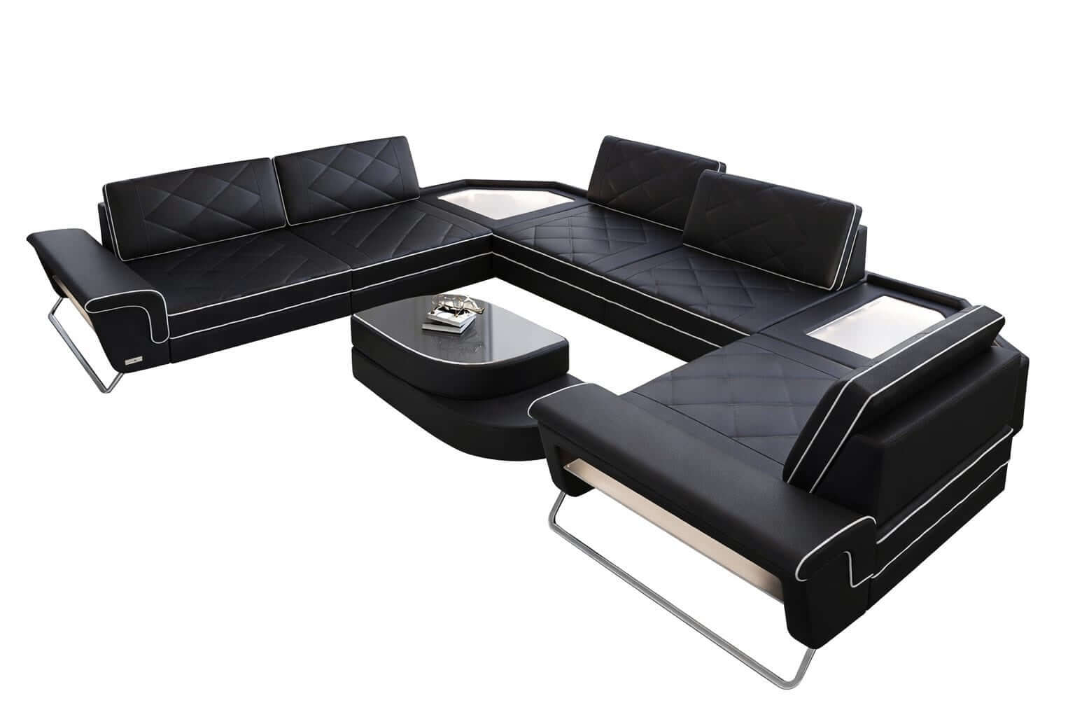 Leder Couch Sepino U-Form