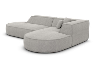 Polster Ecksofa Monterola L-Form Lounge in Strukturstoff und der Farbe Hellgrau - Ausrichtung rechts