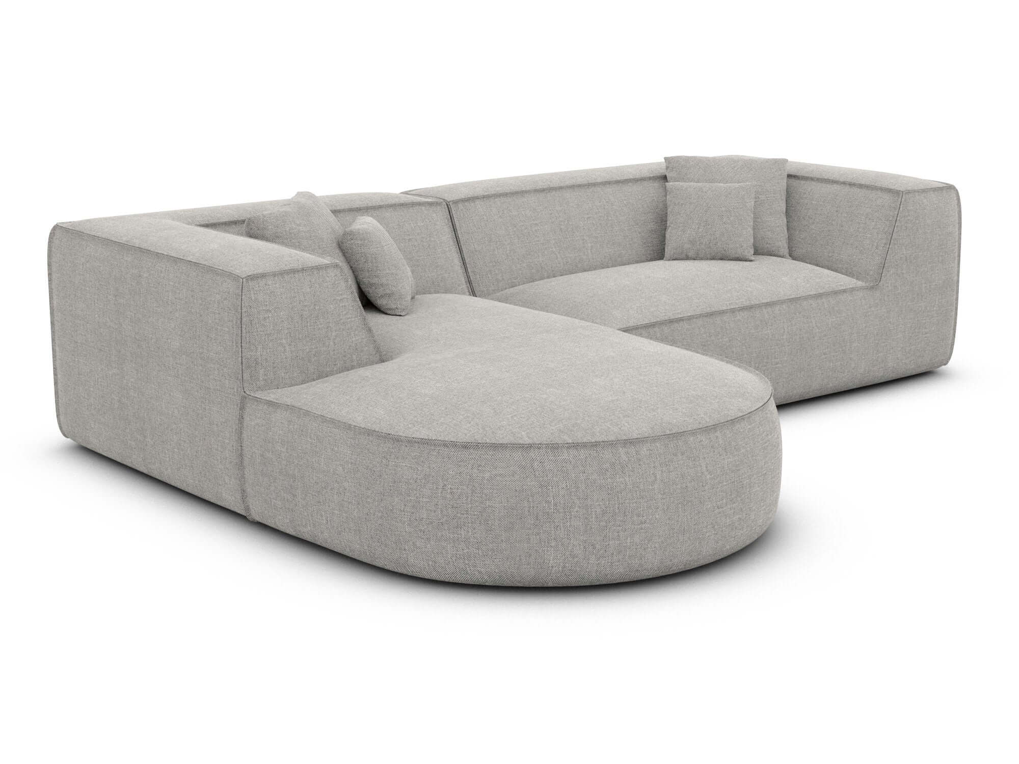 Stoff Ecksofa Monterola L Form hellgrau