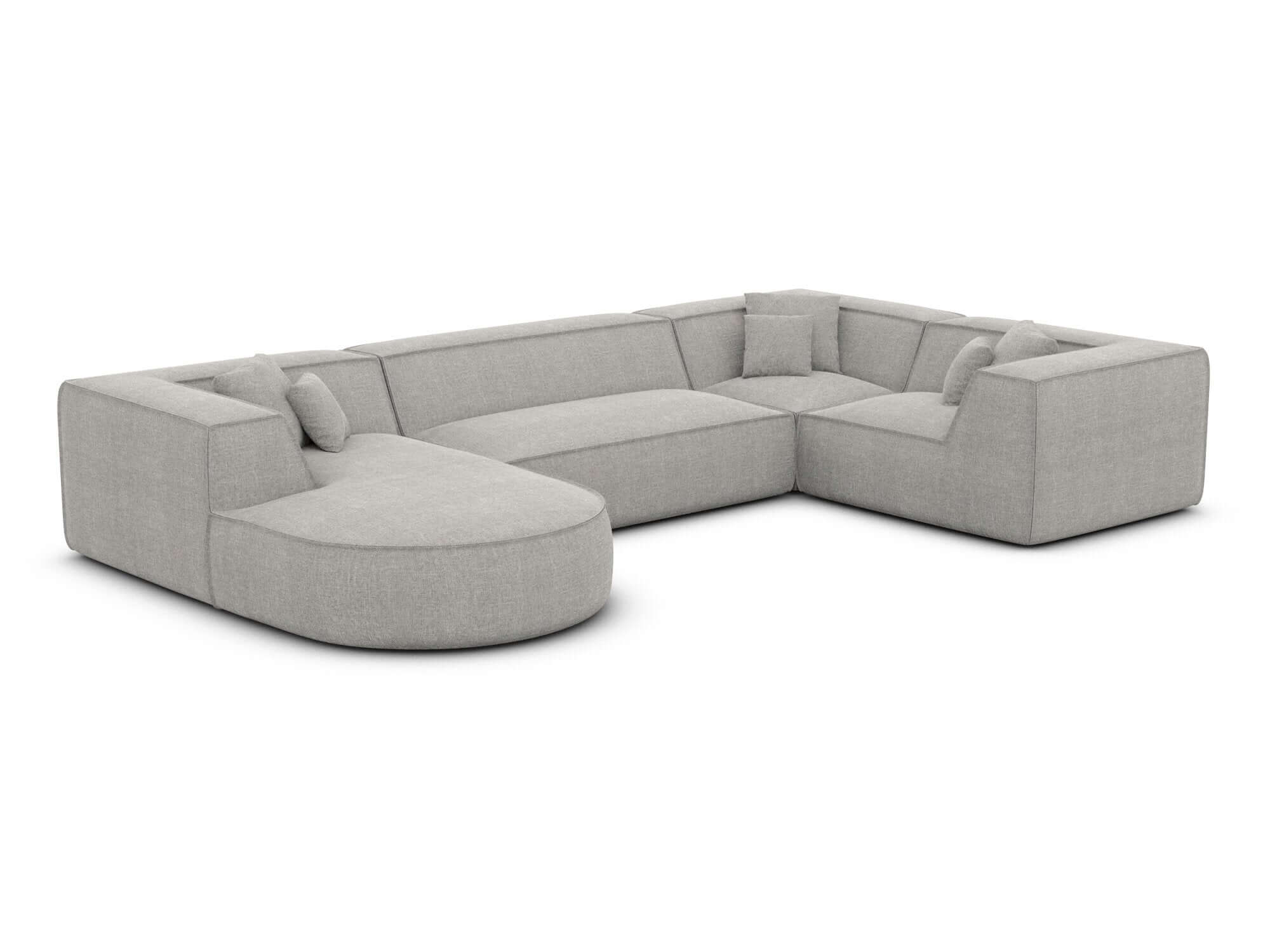 Wohnlandschaft Monterola XL in Stoff hellgrau