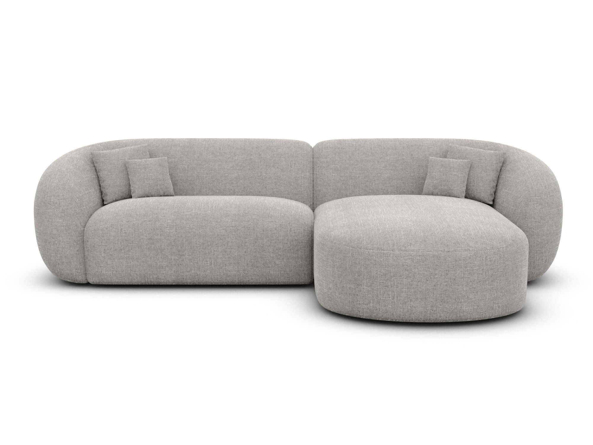 Stoff Ecksofa Sorelia L-Form Kurz Hellgrau