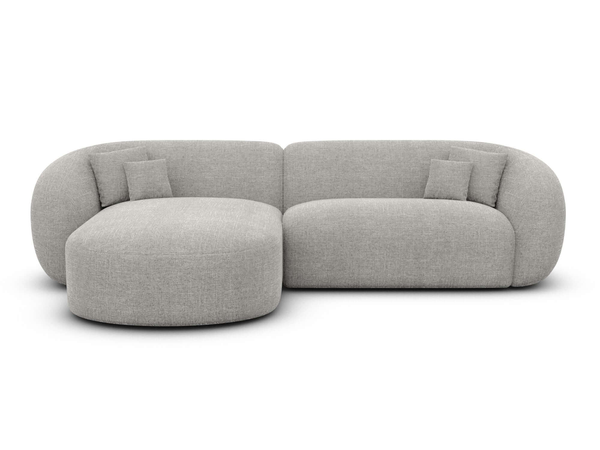 Stoff Ecksofa Sorelia L Form Kurz hellgrau