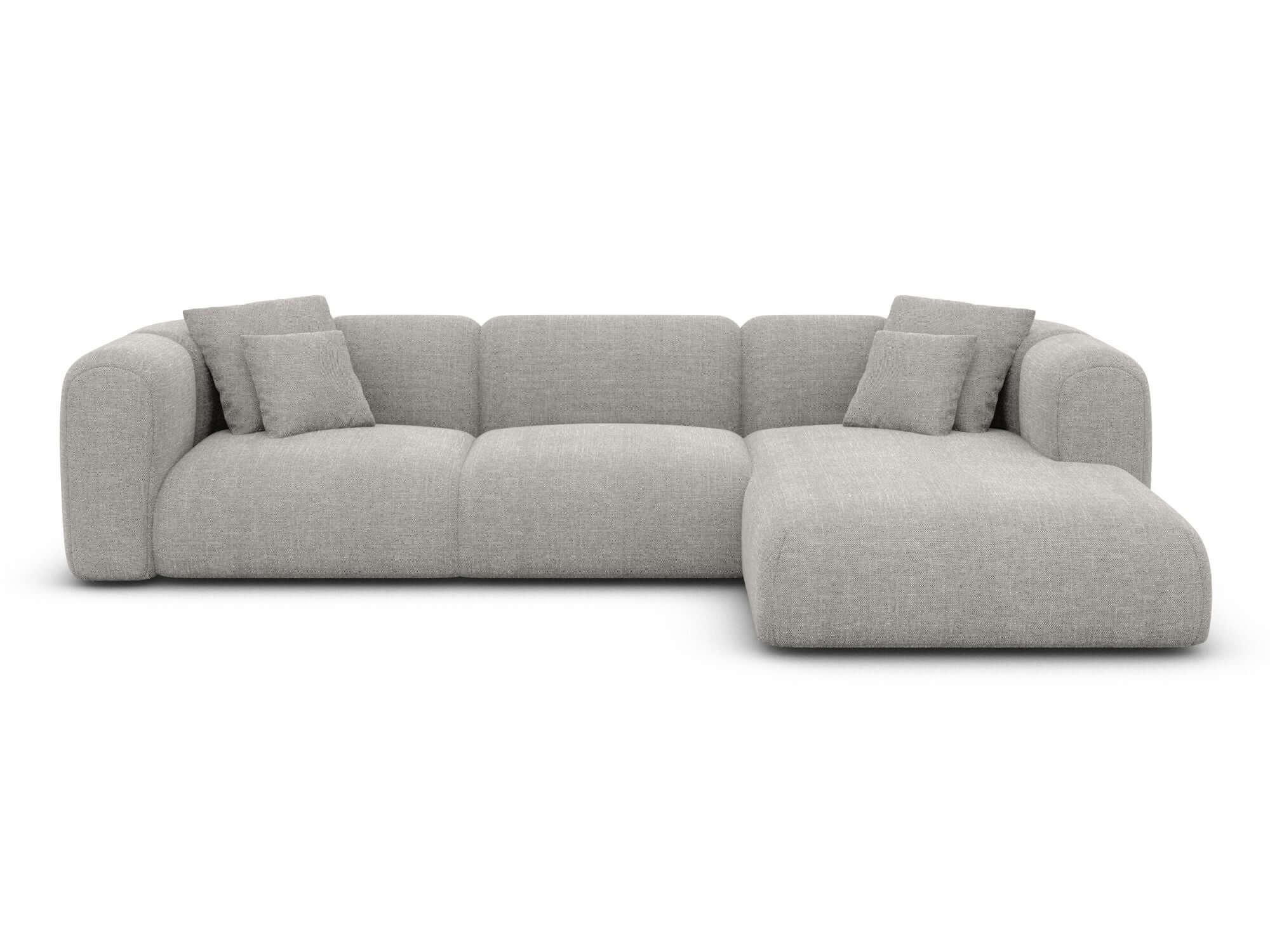 Ecksofa Venturia L-Form aus Stoff Hellgrau