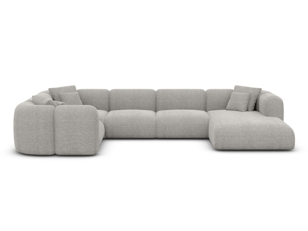 XL Wohnlandschaft Venturia U-Form aus Stoff Hellgrau