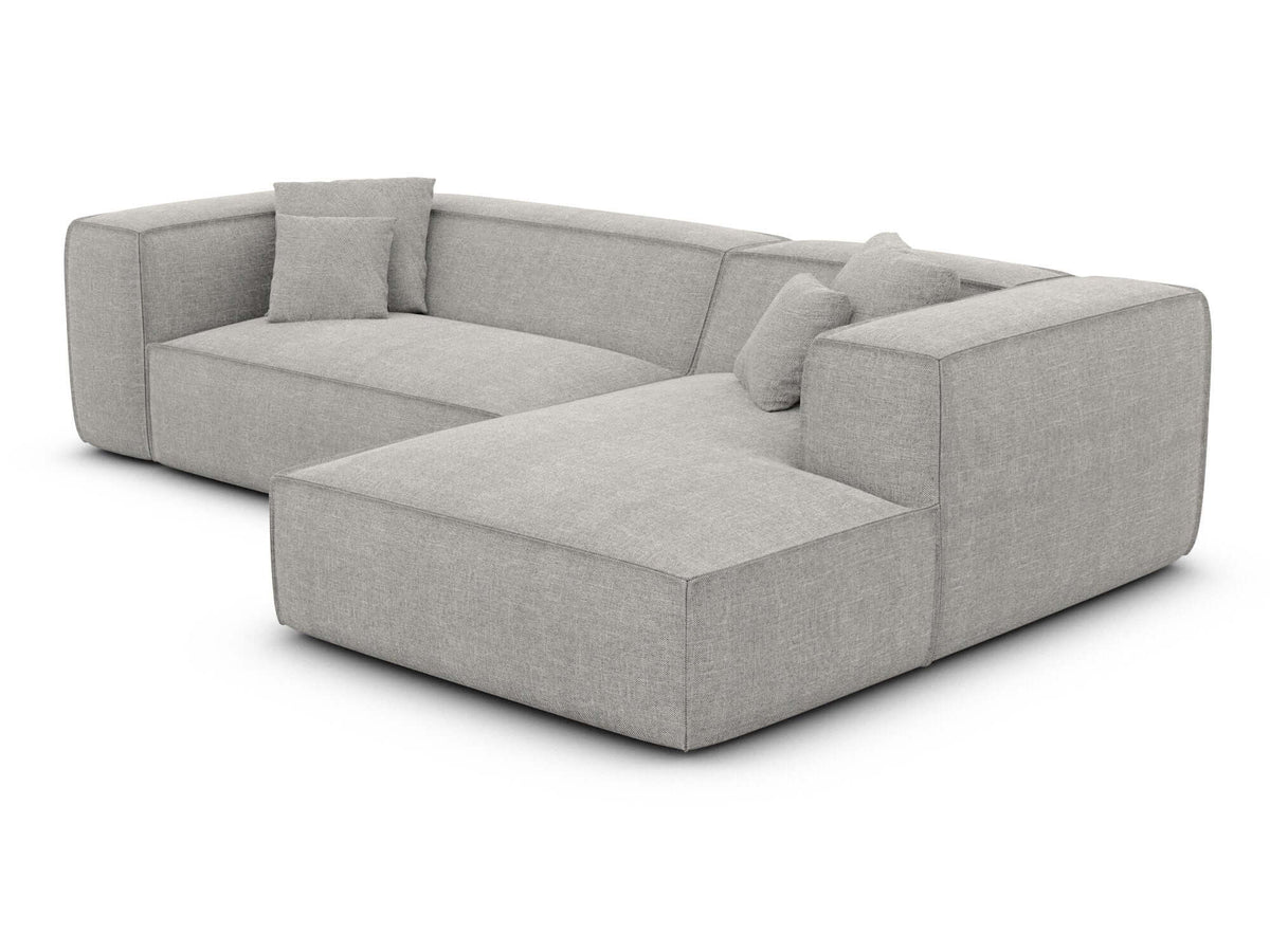 Ecksofa Liranda L-Form aus Stoff Hellgrau