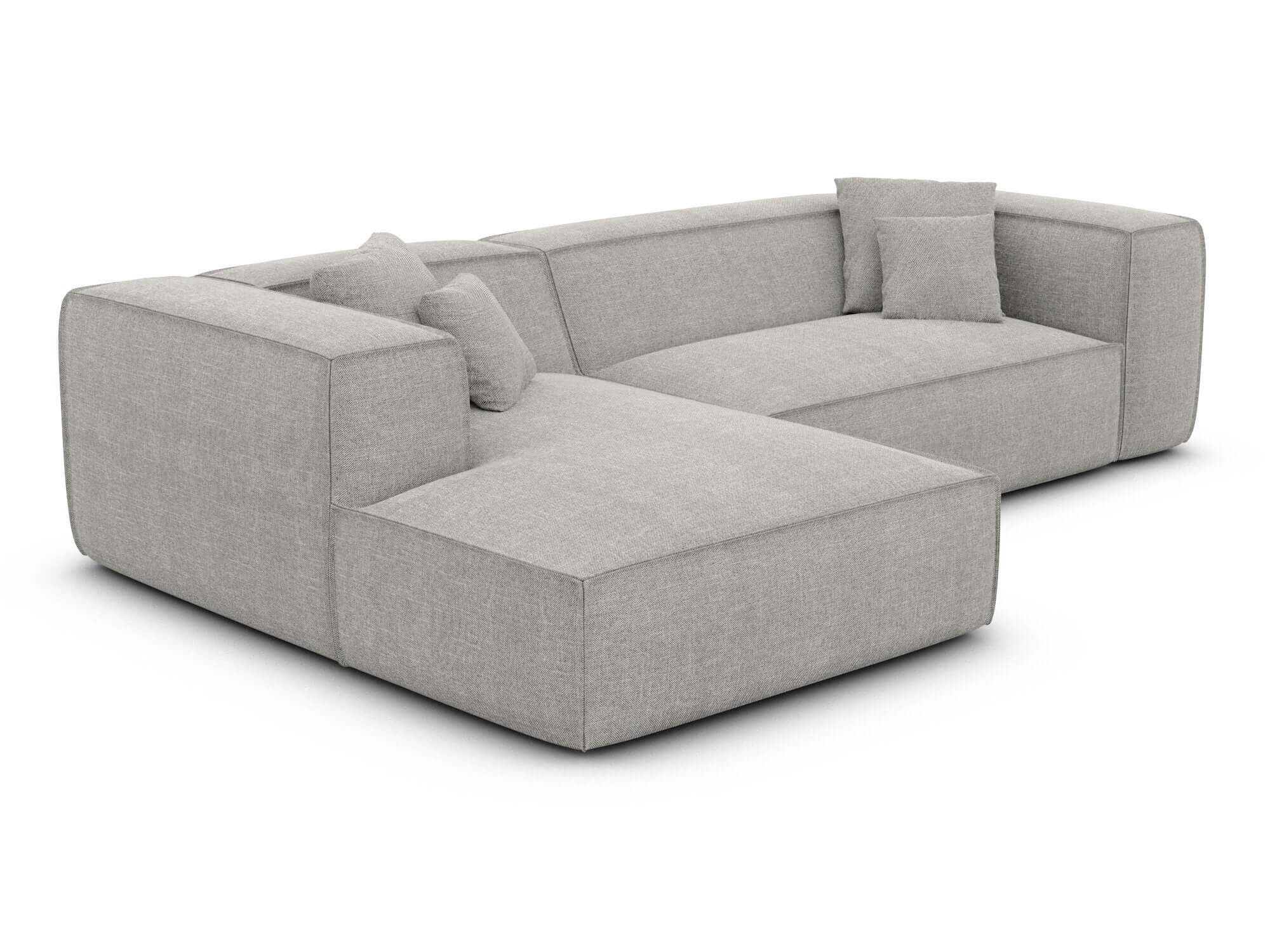 Ecksofa Liranda L Form aus Stoff hellgrau