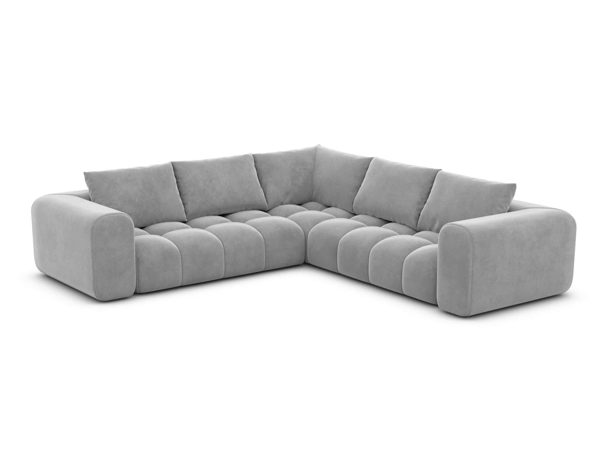 Couch Casaluna L-Form in Stoff Hellgrau