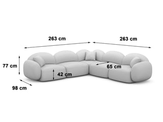 Ecksofa Mirello L-Form aus Stoff Dunkelblau