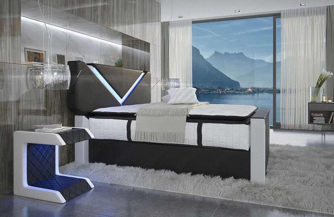 Boxspringbett Lyon in Leder