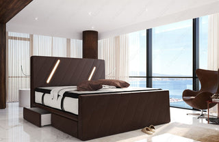 Boxspringbett Toulon Dunkelbraun