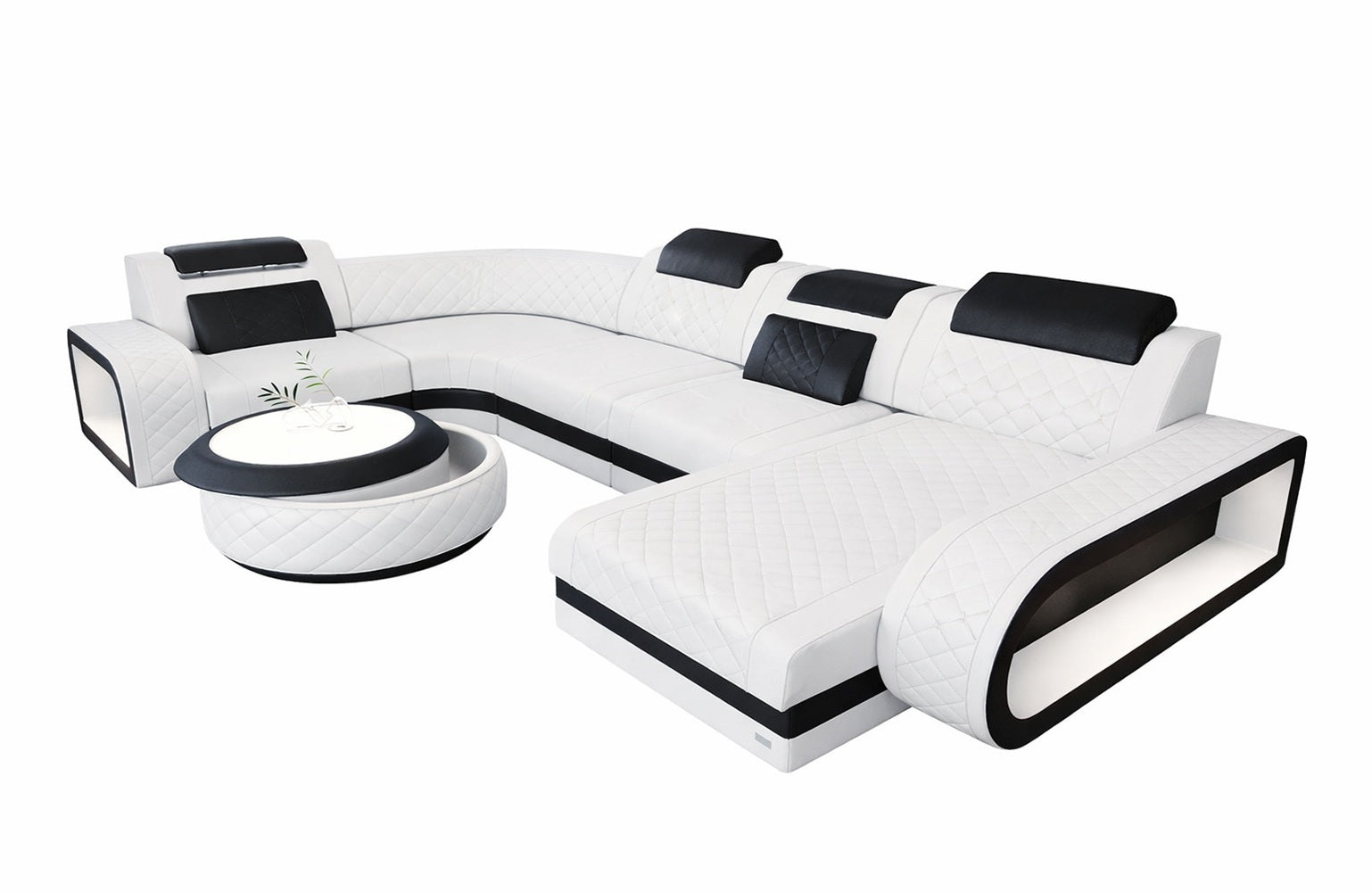 Mini Leder Wohnlandschaft Berlin U-Form