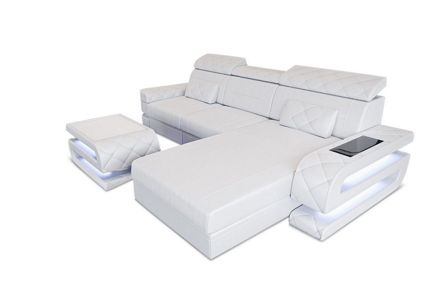 Ecksofa Bologna aus Leder – Luxus & Komfort weiß