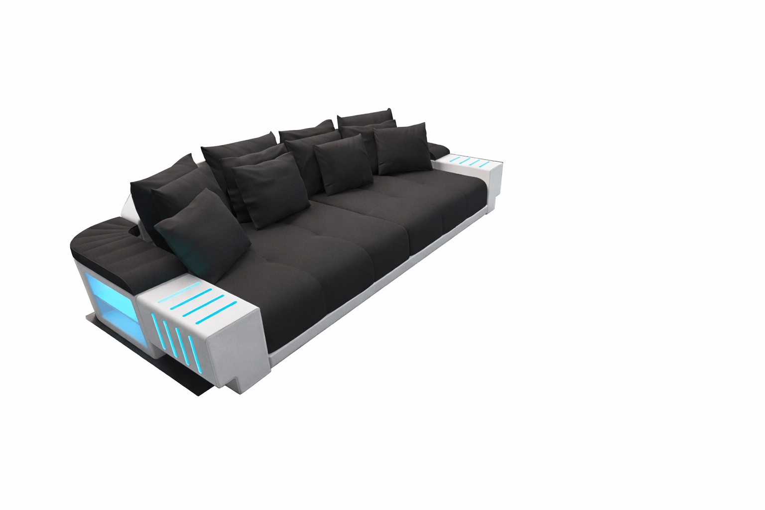Stoff Bigsofa Bellagio Schwarz-Weiß