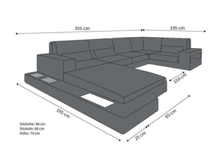 Rattan Sofa Messana U-Form – Creme - Bild 5