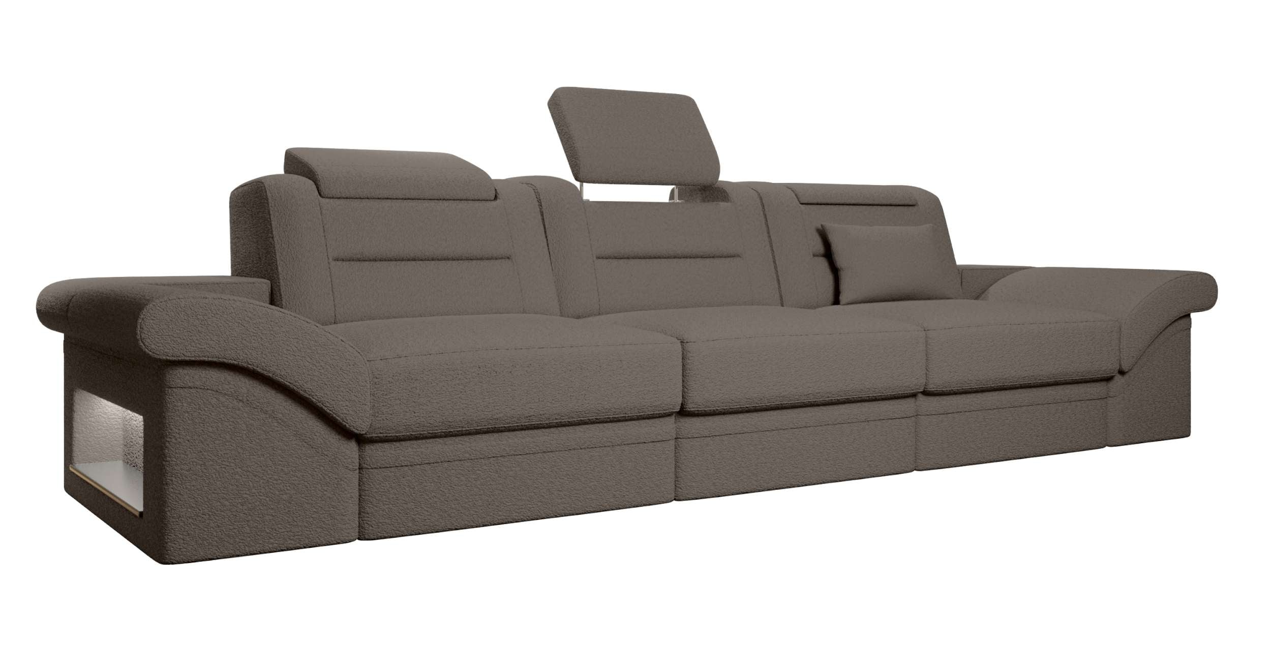Couch Monza 3 Sitzer Stoffsofa Hellbraun