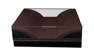 Designer Couchtisch Monza – Modernes Design in Dunkelbraun und Schwarz aus Kunstleder und Echtleder und Ledermix