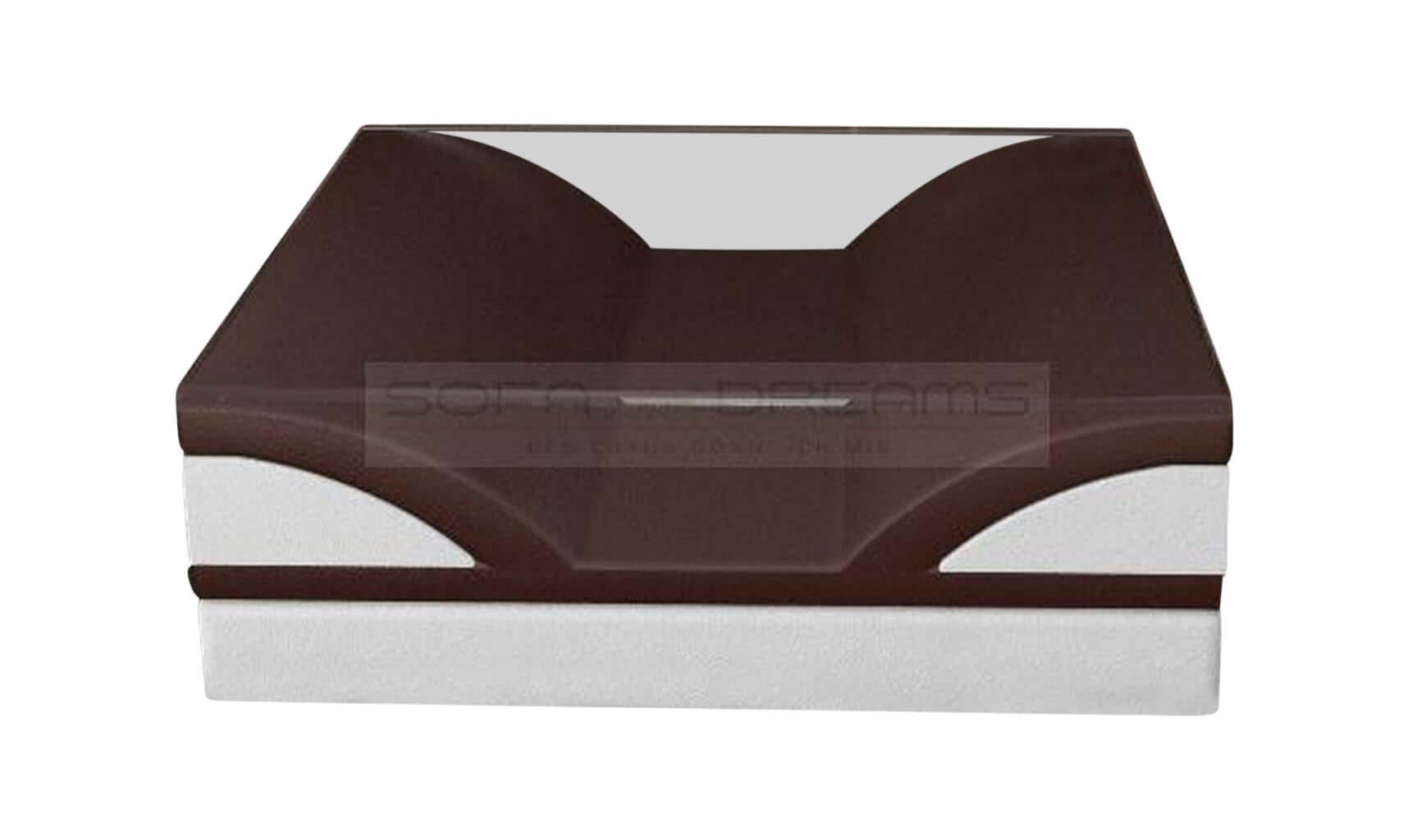 Designer Couchtisch Monza – Modernes Design Dunkelbraun-Weiß