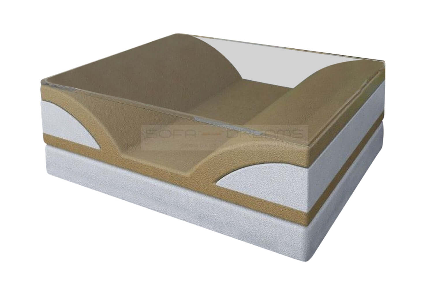 Designer Couchtisch Monza – Modernes Design Sandbeige-Weiß