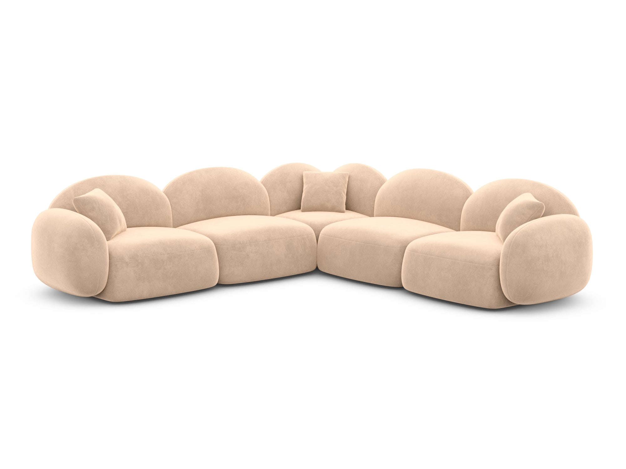Polster Ecksofa Mirello L Form Beige