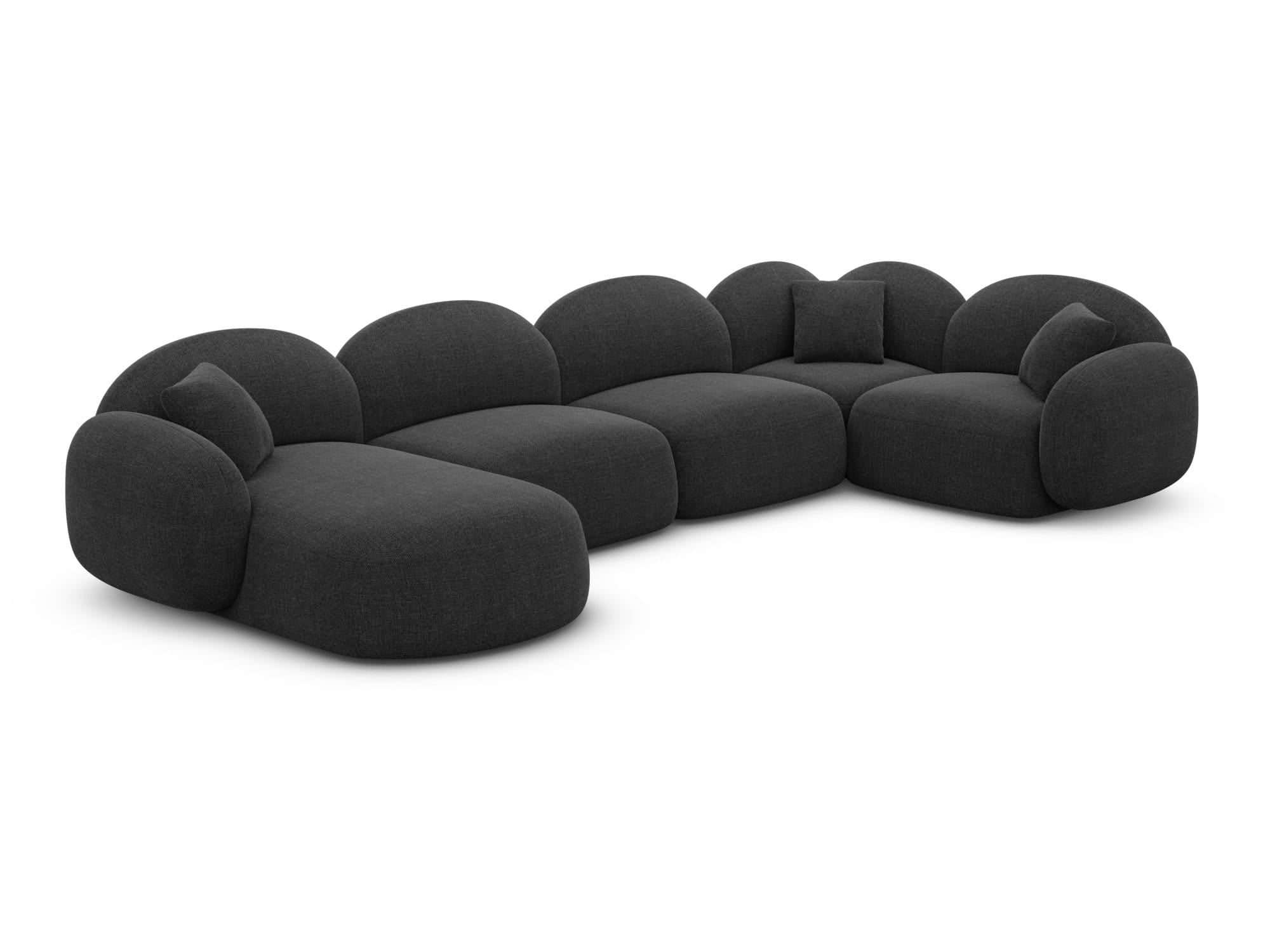XL Wohnlandschaft Mirello U-Form aus Stoff Schwarz