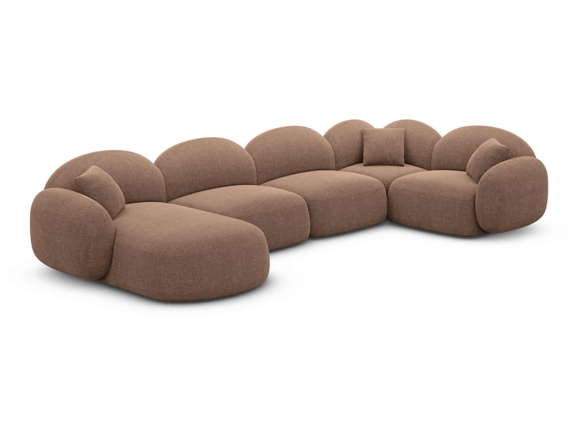 XL Wohnlandschaft Mirello U-Form aus Stoff Braun