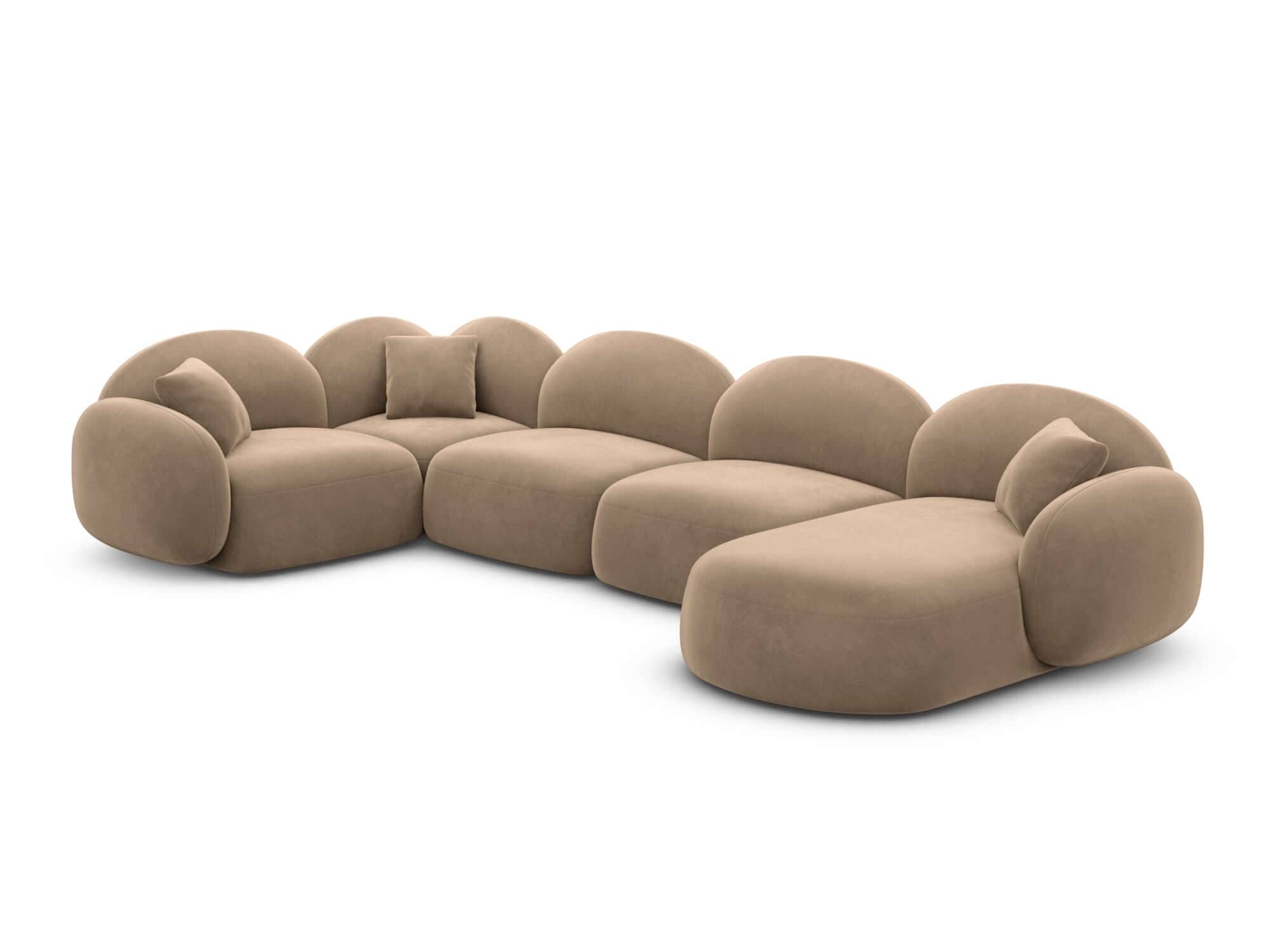 XL Wohnlandschaft Mirello U-Form aus Stoff Beige