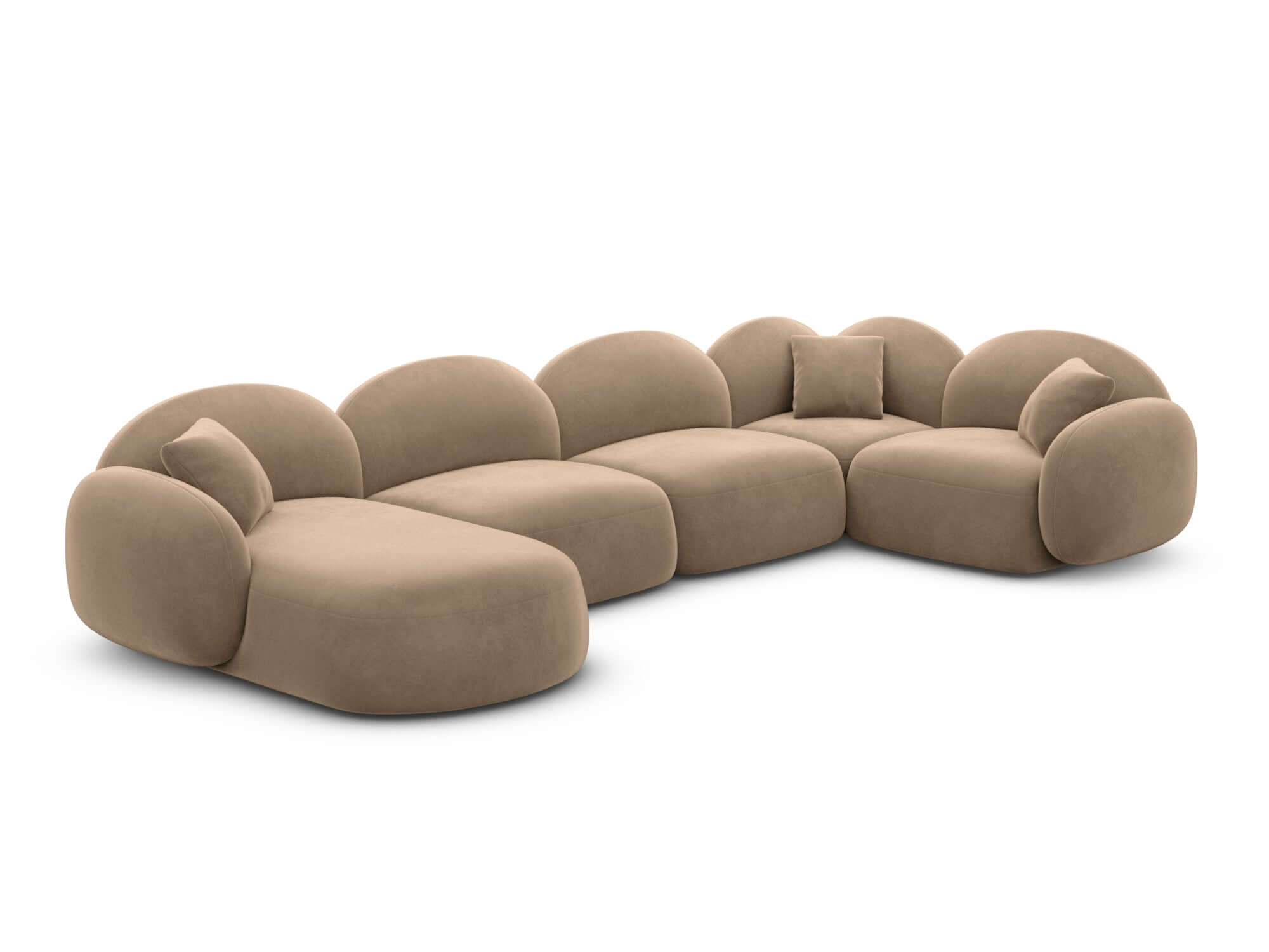 XL Wohnlandschaft Mirello aus Stoff braun