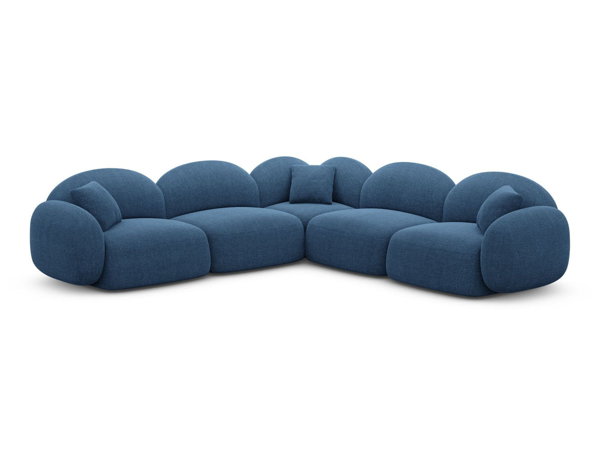 Ecksofa Mirello L-Form aus Stoff Dunkelblau