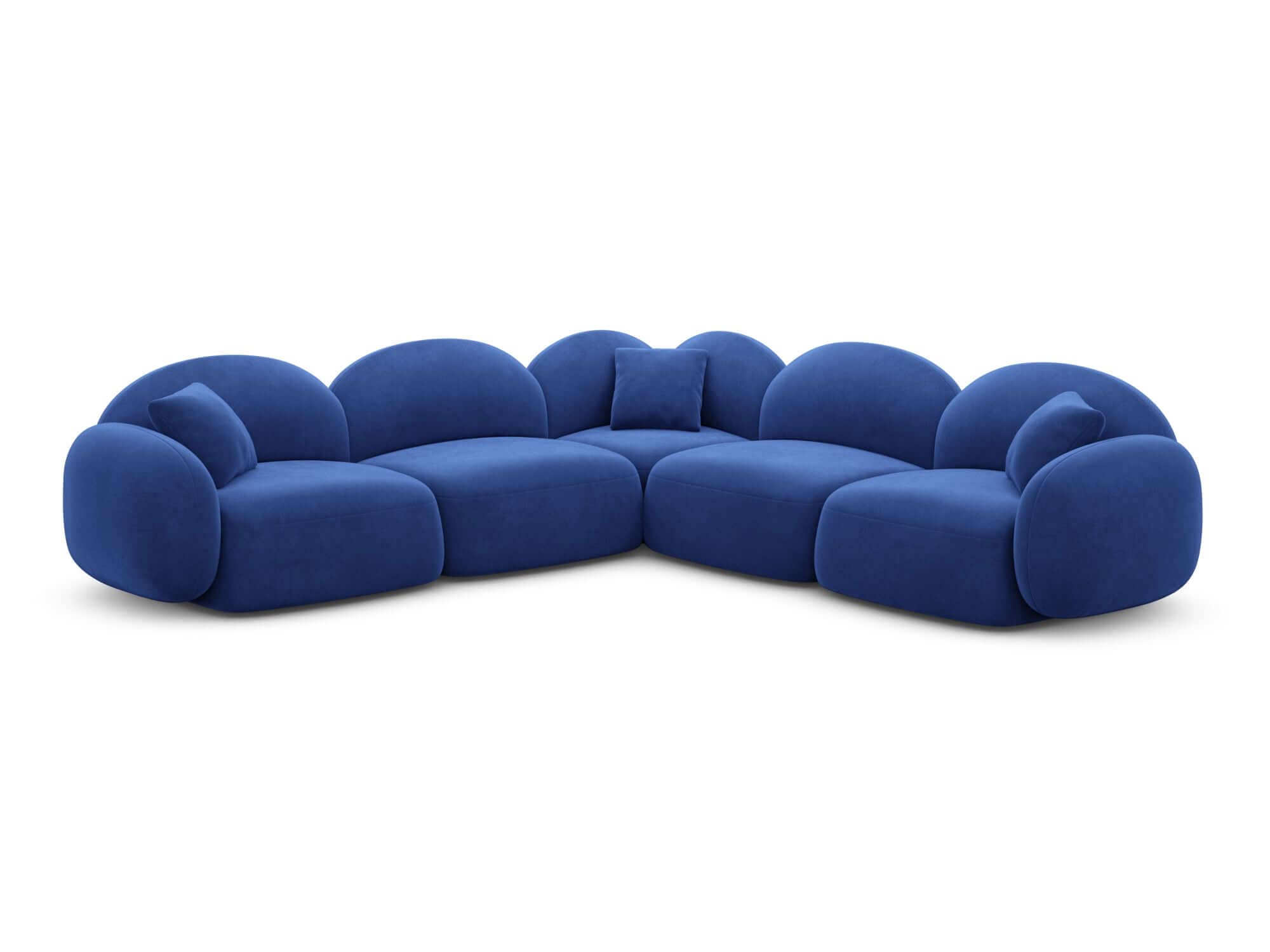 Ecksofa Mirello L Form aus Stoff dunkelblau