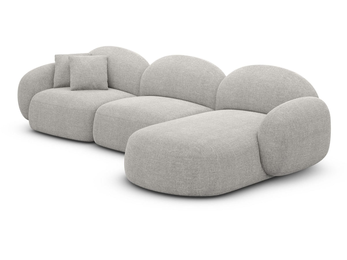 Couch Mirello L-Form in Stoff Hellgrau